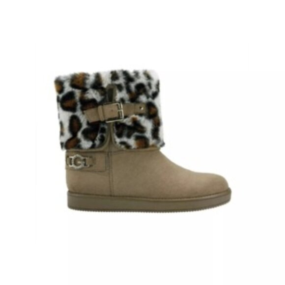 GBG LOS ANGELES Women's Buckle Cushioned Round Toe Leopard Boots Size 6.5 - Picture 1 of 3